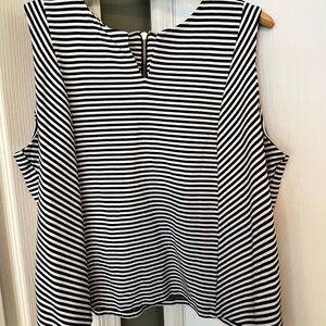Talbots Sleeveless Black and White Striped Top 3X